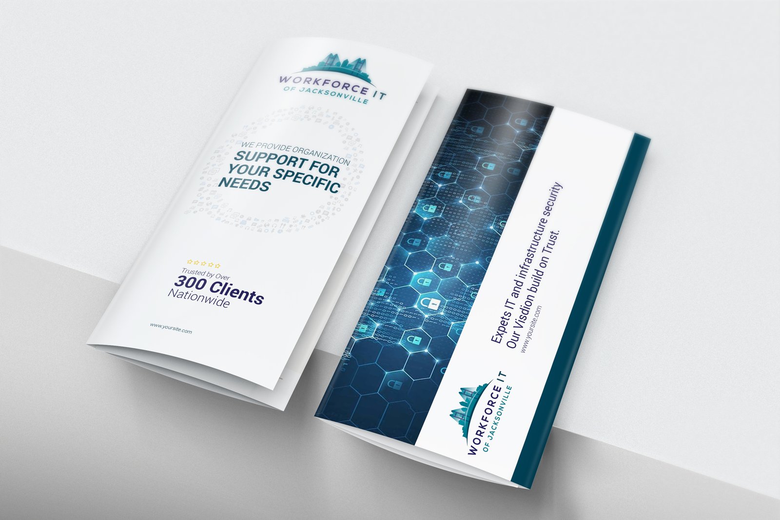 Tri-fold brochure mockup