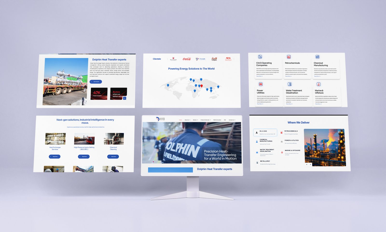 Dolphin heat-transfer website screens
